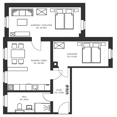 Fewo 1 #96307 Apartament *